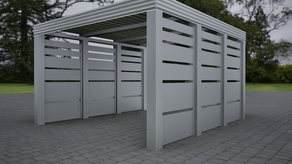 Stahl Carport in Weiß RAL 9003